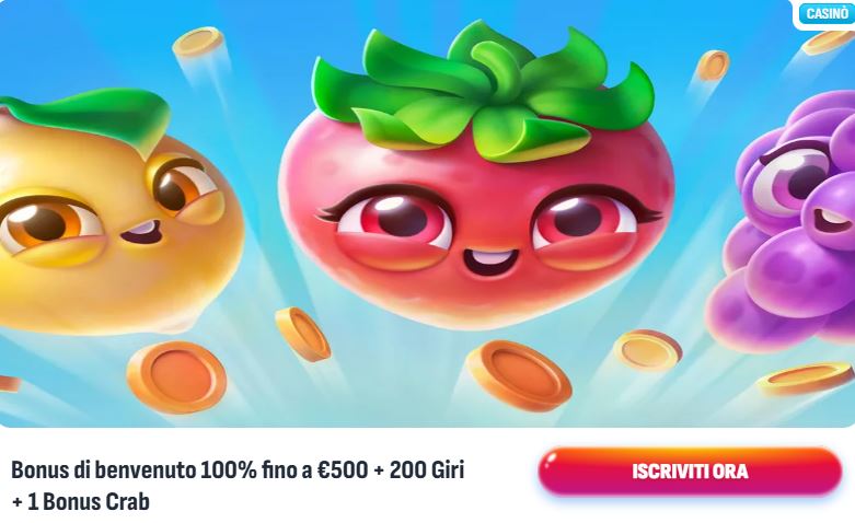Ottieni bonus benvenuto 500 euro e 200 giri